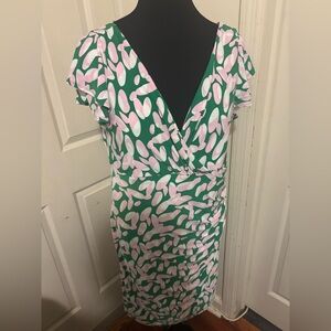 Kasper Green and Pink Floral Dress